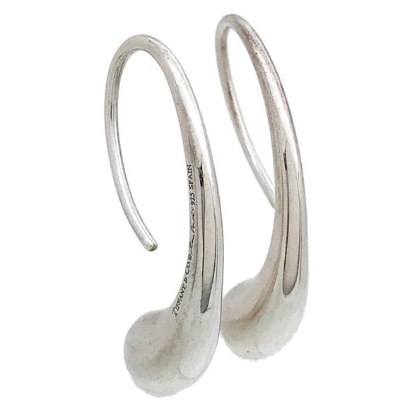 Tiffany & Co. Teardrop Hoop Earrings Silver 925 Peretti Auth
